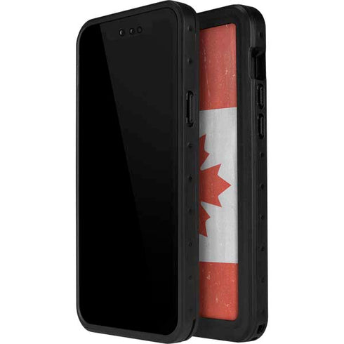 Canada Flag Distressed iPhone 14 Pro Waterproof Case